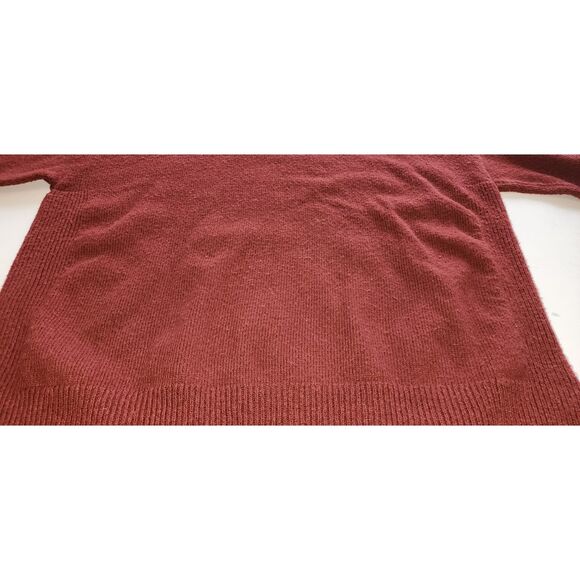 Madewell Maroon Flare Sleeve Tie Cuff Crewneck Knit Sweater Sz S - Picture 6 of 7